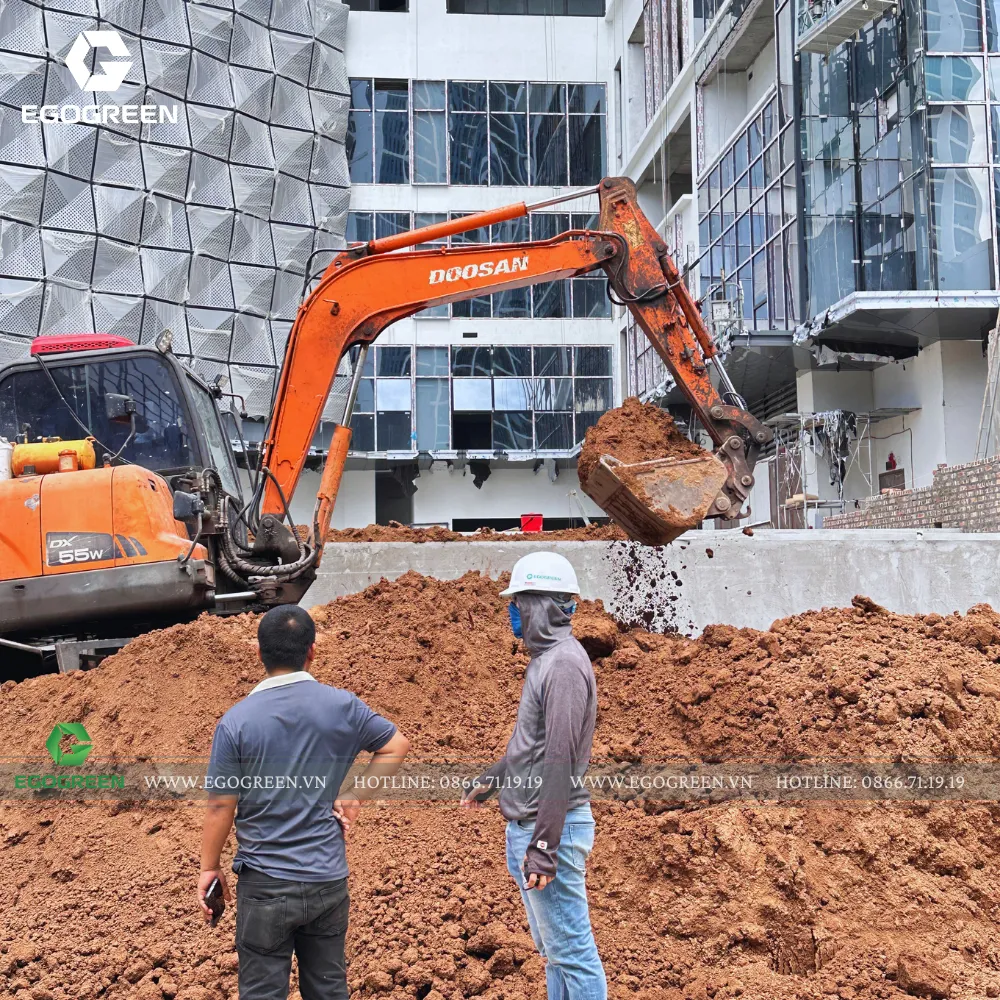  EGOGREEN nhanh chóng triển khai những hạng mục đầu tiên tại hiện trường.